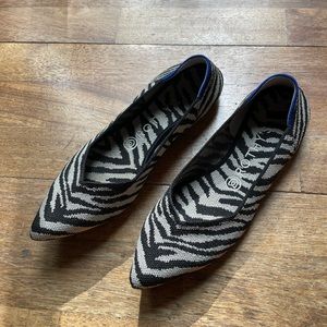 Rothy’s The Point Flats in Zebra size 7.5